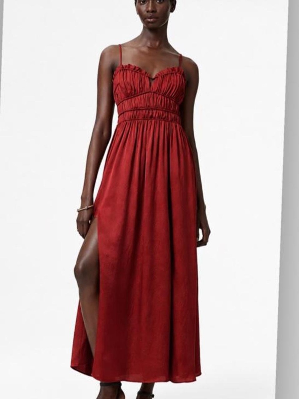 AllSaints NWT Faelyn Silk Maxi Dress in “Rosewood Red”, Size US 4